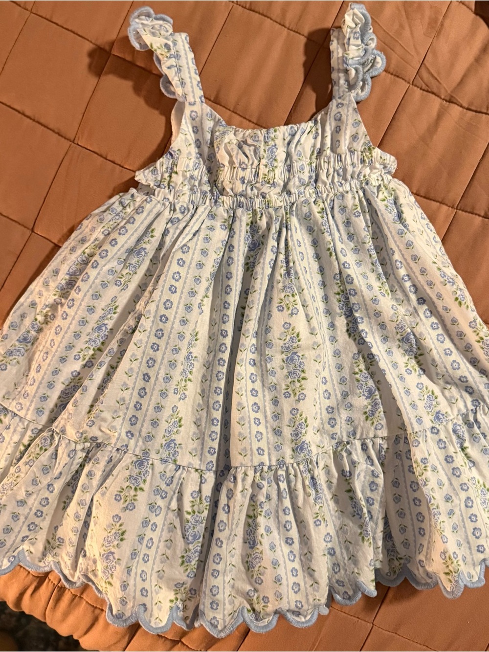 Sincerly Jules White Floral Ruffle-Trim Sundress and cardigan